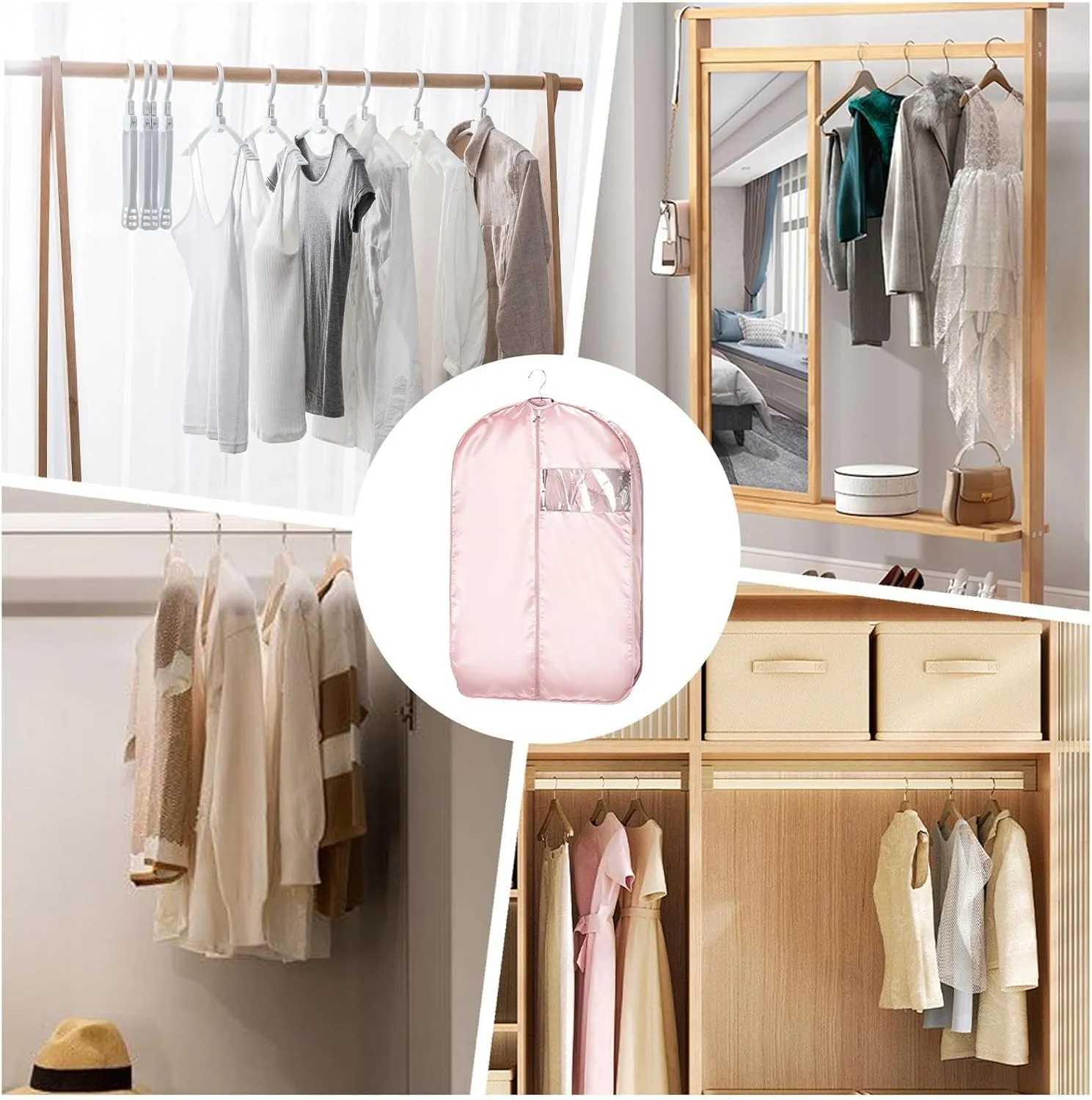 Garment Travel Bag - Dust Cover Clothes Storage Pouch,Dustproof Space Saving Garment Bag Organizer for Moving Flight Packing Laundry Closet