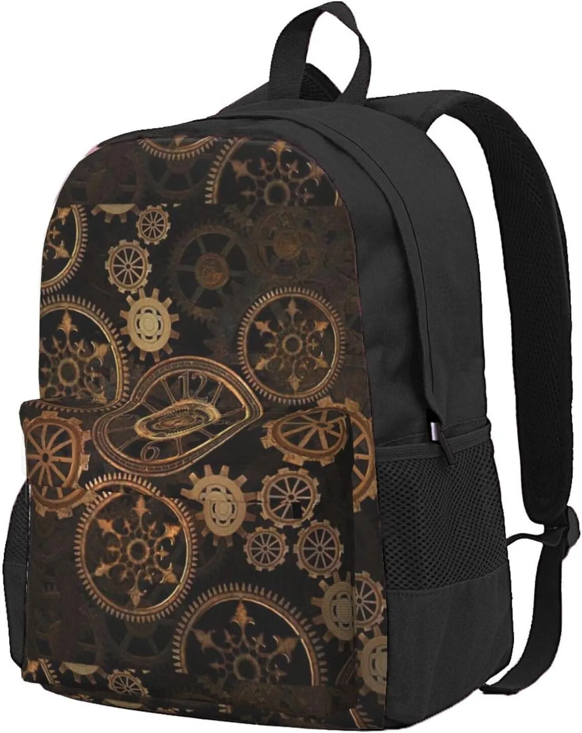 Gears Clock Bronze Century Print Storage Bag, Shoulder Bag, Leisure Bag, Large Capacity Leisure Travel Shoulder Bag
