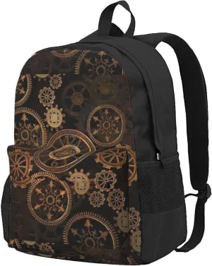 Gears Clock Bronze Century Print Storage Bag, Shoulder Bag, Leisure Bag, Large Capacity Leisure Travel Shoulder Bag