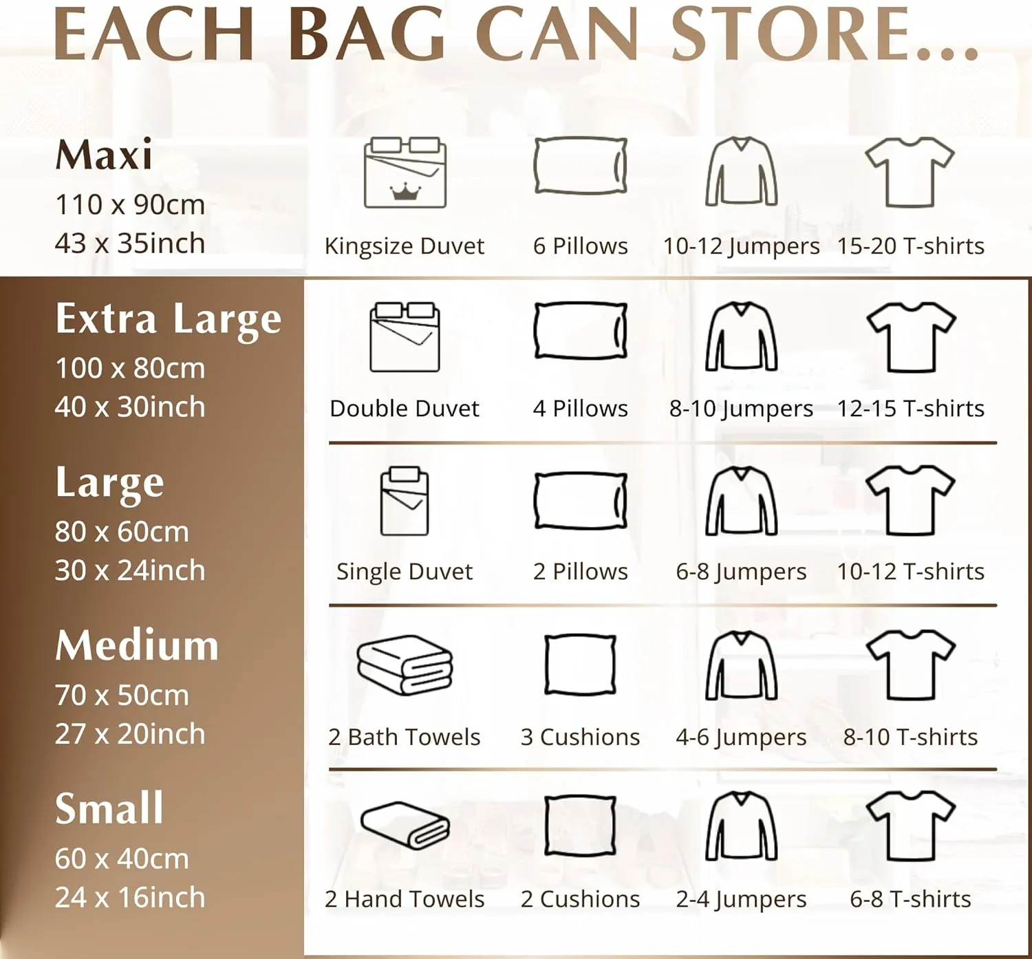 GENIE SPACE - Incredibly Strong Premium Space Saving Vacuum Bags Storage | Variety 8 Pack (2XL 2L 2M 2S) | Airtight & Reusable | Create 80% more space | For Clothes, Towels, Bedding, Duvets and more..