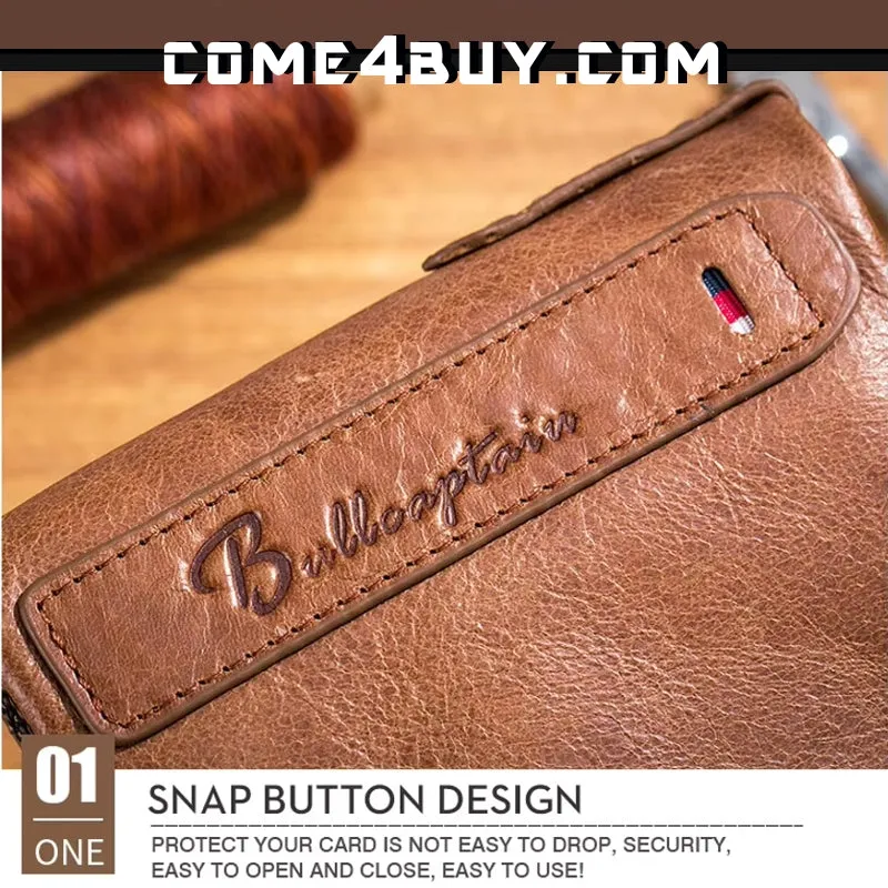 Genuine Leather Wallet for Men Vintage Bifold