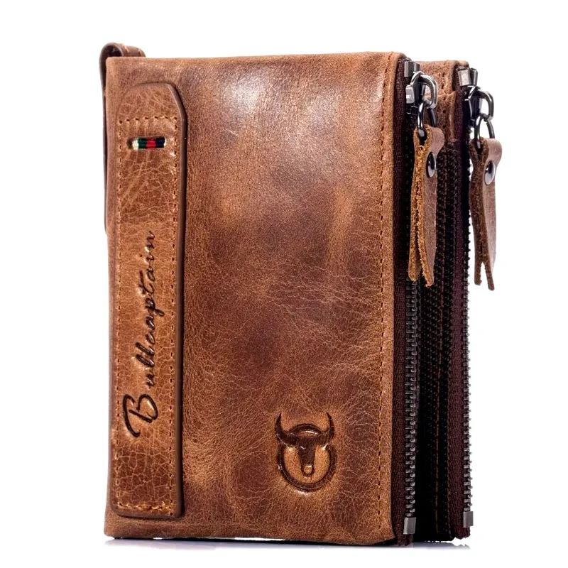 Genuine Leather Wallet for Men Vintage Bifold