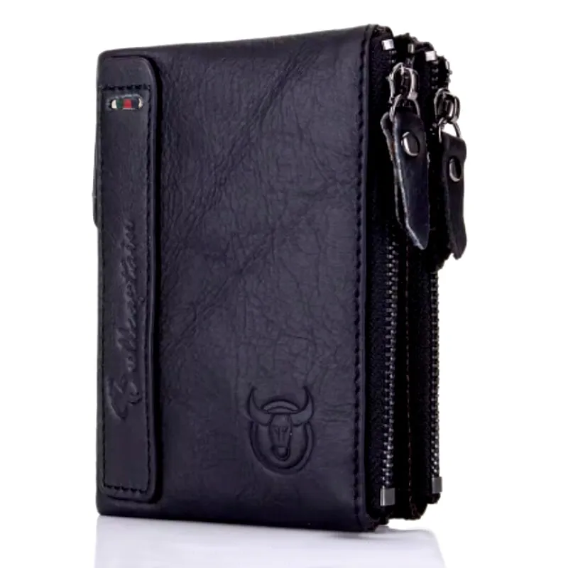 Genuine Leather Wallet for Men Vintage Bifold