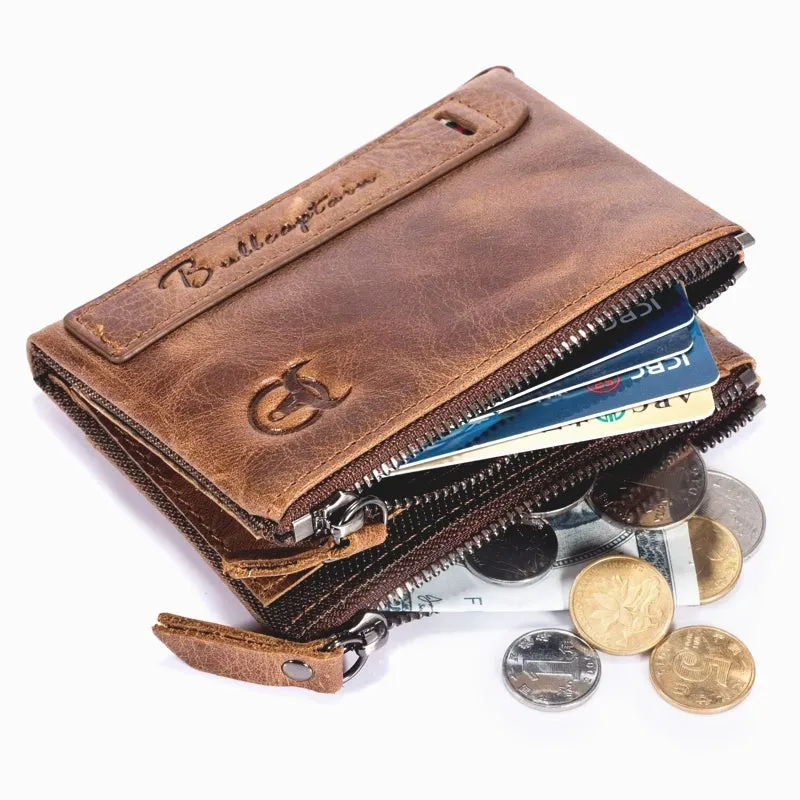 Genuine Leather Wallet for Men Vintage Bifold