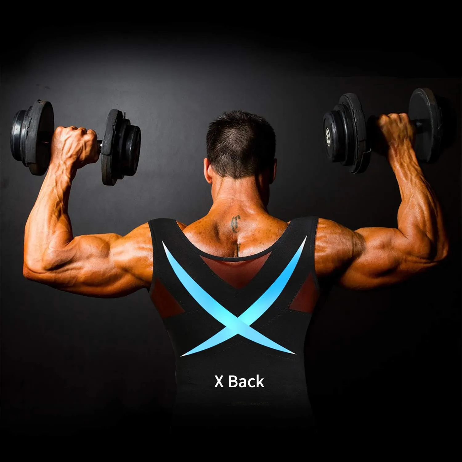 GKVK Mens Slimming Body Shaper Vest Chest Compression Shirt Abs Abdomen Slim Tank Top Undershirt