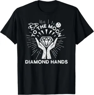 GME Stock Diamond Hands To The Moon Vintage Graphic Style T-Shirt