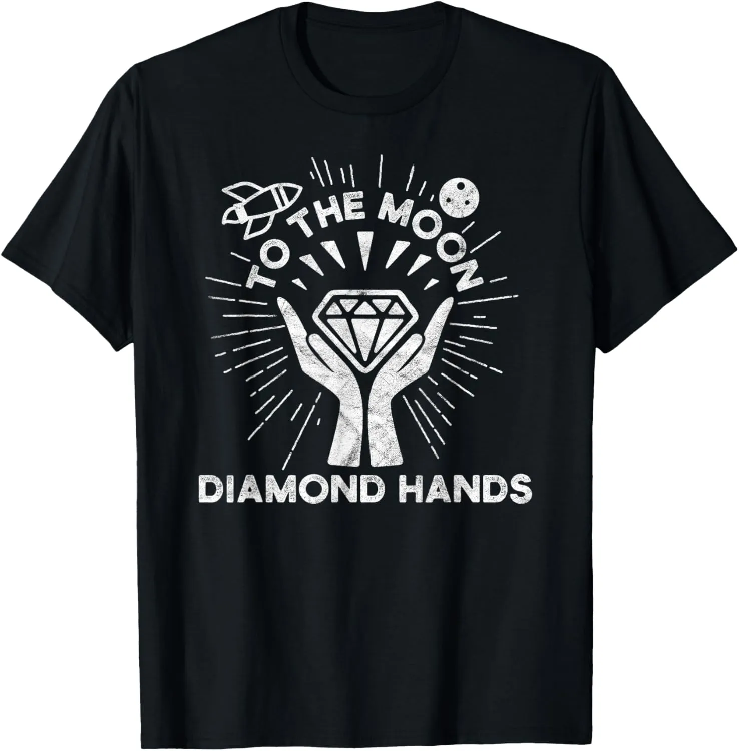 GME Stock Diamond Hands To The Moon Vintage Graphic Style T-Shirt