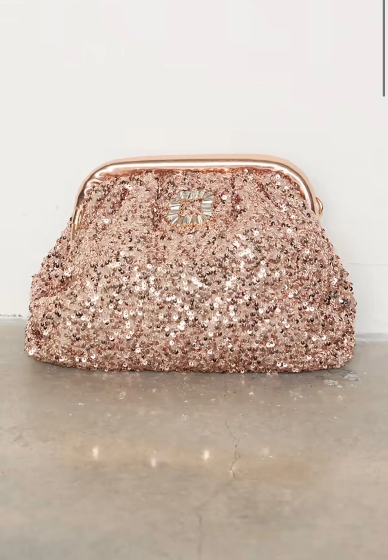 Gold Sequin Clutch Bag