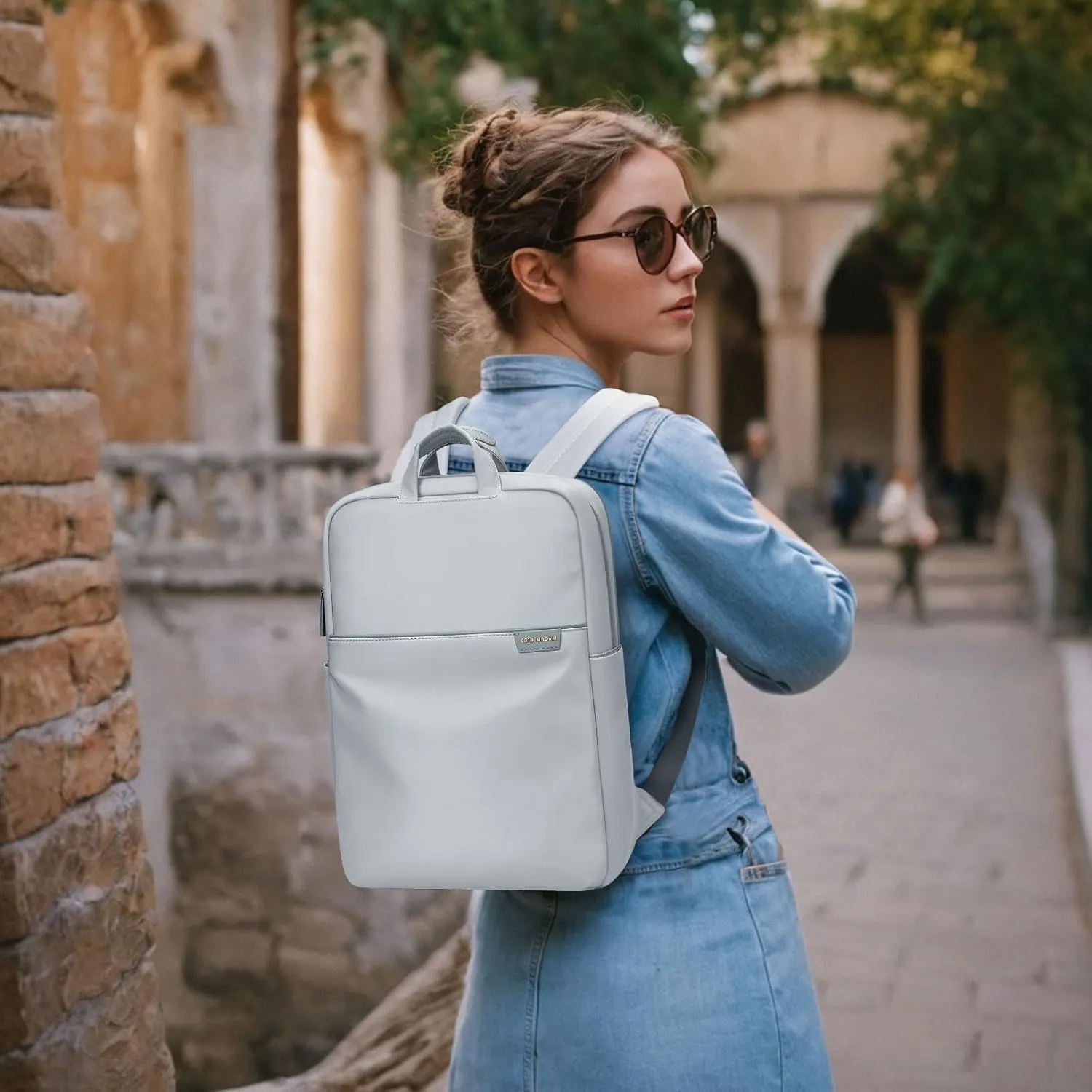 GOLF SUPAGS Travel Laptop Backpack for Women Anti Theft Slim Durable College Bookbag Business Computer Bag Fit 13.3Inch Notebook (Pale Grey, 13.3Inch)