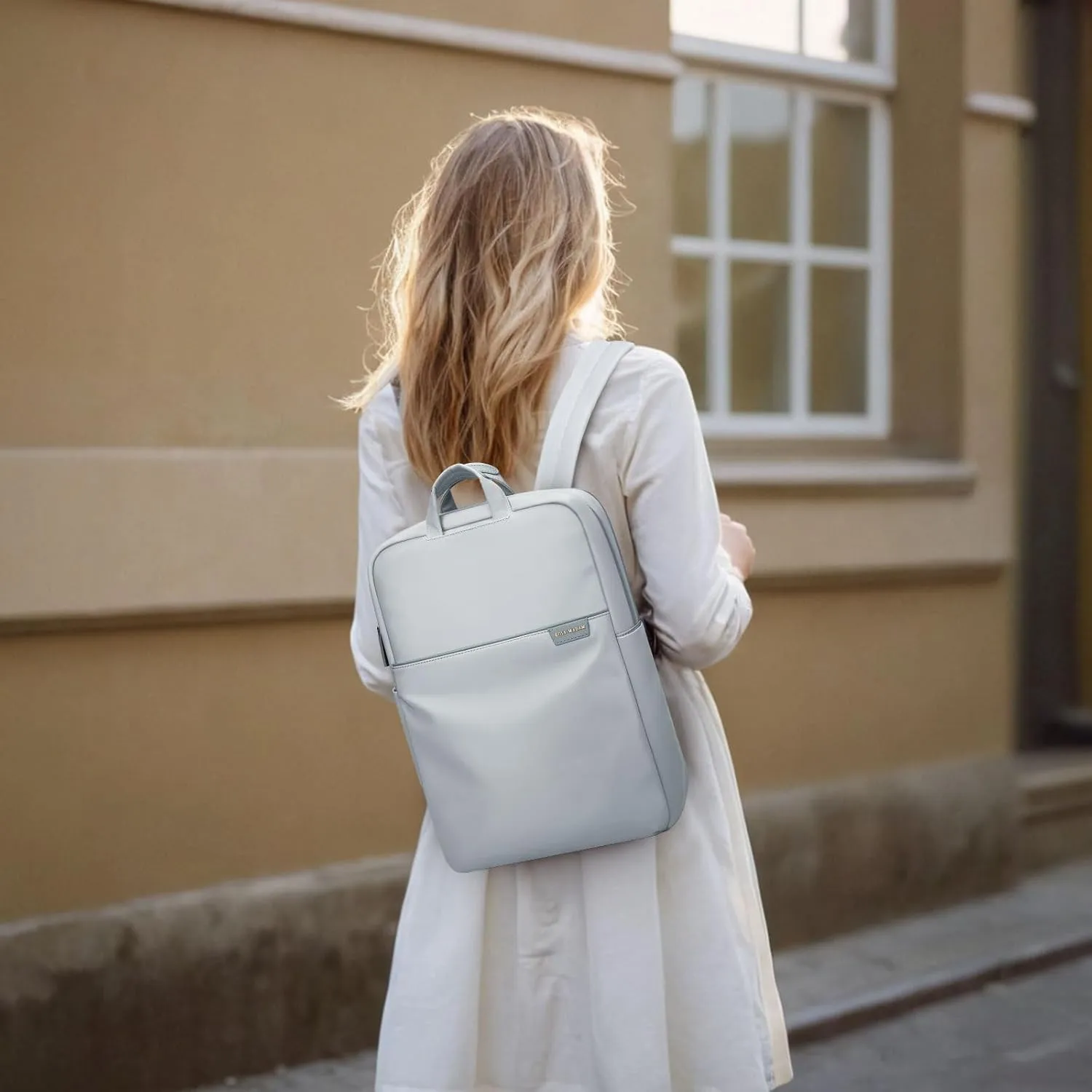 GOLF SUPAGS Travel Laptop Backpack for Women Anti Theft Slim Durable College Bookbag Business Computer Bag Fit 13.3Inch Notebook (Pale Grey, 13.3Inch)