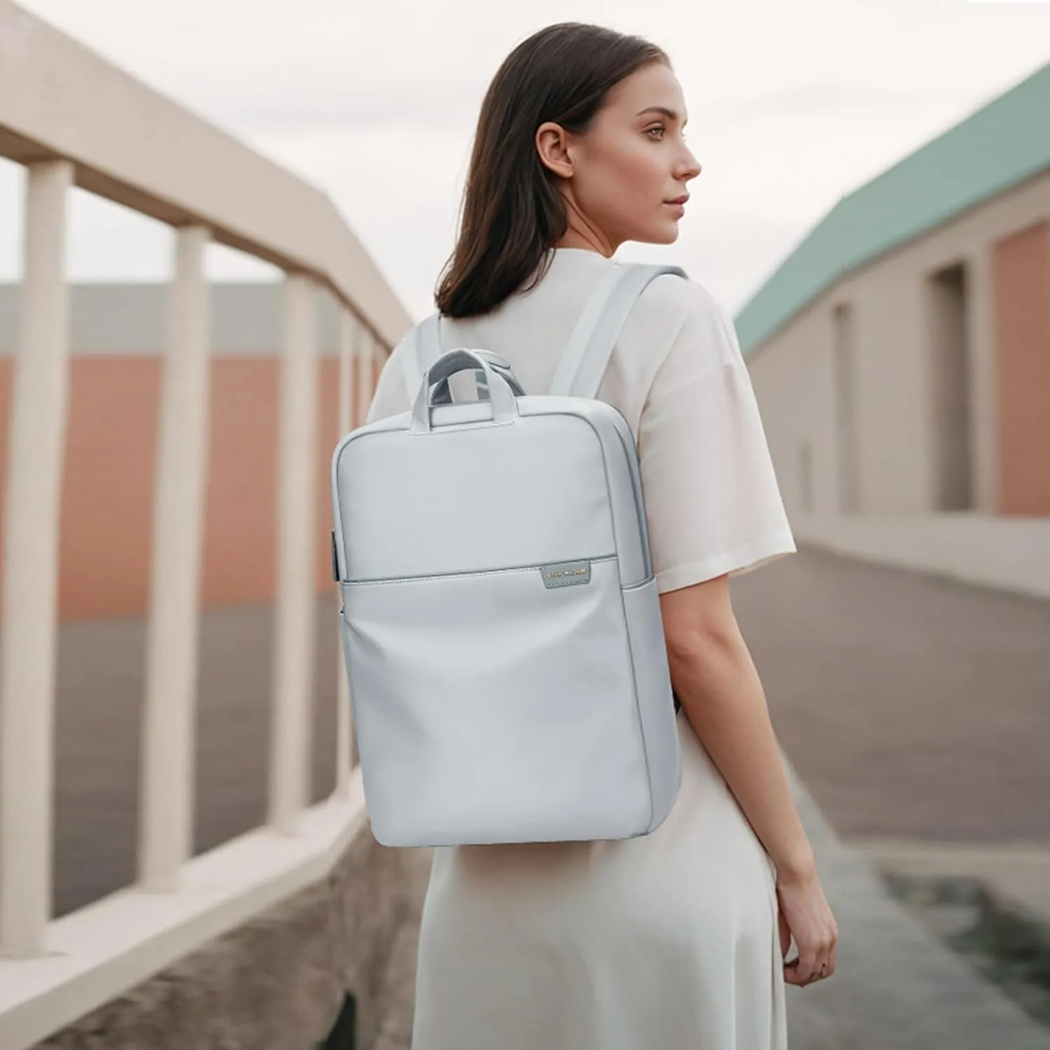 GOLF SUPAGS Travel Laptop Backpack for Women Anti Theft Slim Durable College Bookbag Business Computer Bag Fit 13.3Inch Notebook (Pale Grey, 13.3Inch)