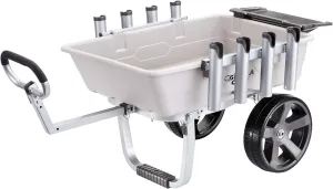Gorilla Carts Fish and Marine Cart, Aluminum Poly Bed Wheelbarrow with Rod Holders, 200 Pound Capacity