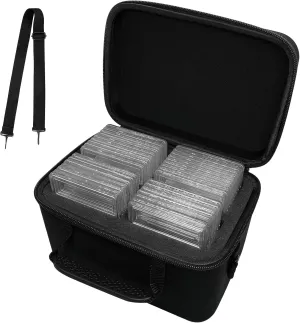 Graded Card Case Storage Box Fits for 28 Graded Sports Trading Cards, Slab Card Holder Organizer for CSG, BGS, FGS, PSA, Toploaders Football card with Removable Thick Foam Slots (Bag Only)