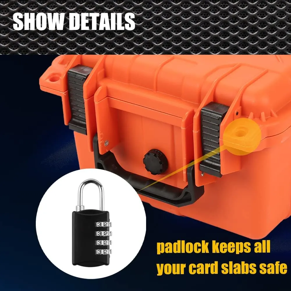 Graded Card Storage Box Compatible with PSA BGS SGC One Touch Deep Travel Size Weatherproof Case Waterproof Slab with Impact Absorbing Dual Foam Slots(Orange)