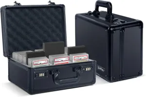 Graded Card Storage Box Graded Card Case for Sports Cards and Trading Card with Slab Holder Fits 108 PSA GMA 78 BGS HGA 88 SGC CSG or 375 Toploader Cards Antitheft Lock Black Color