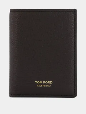 Grain Leather Folding Cardholder