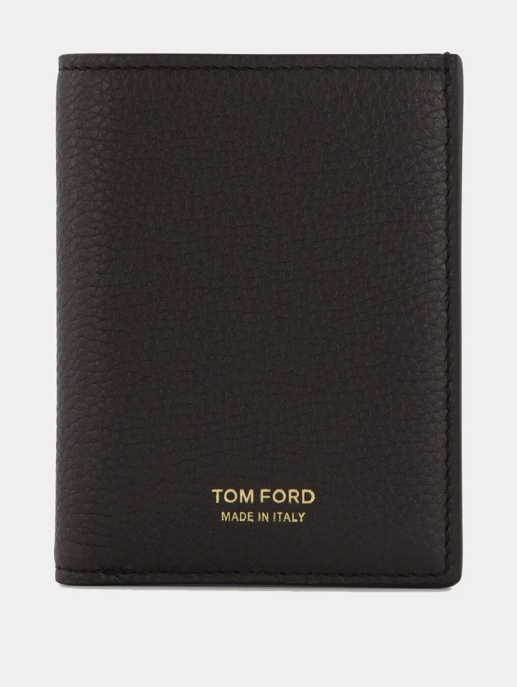 Grain Leather Folding Cardholder