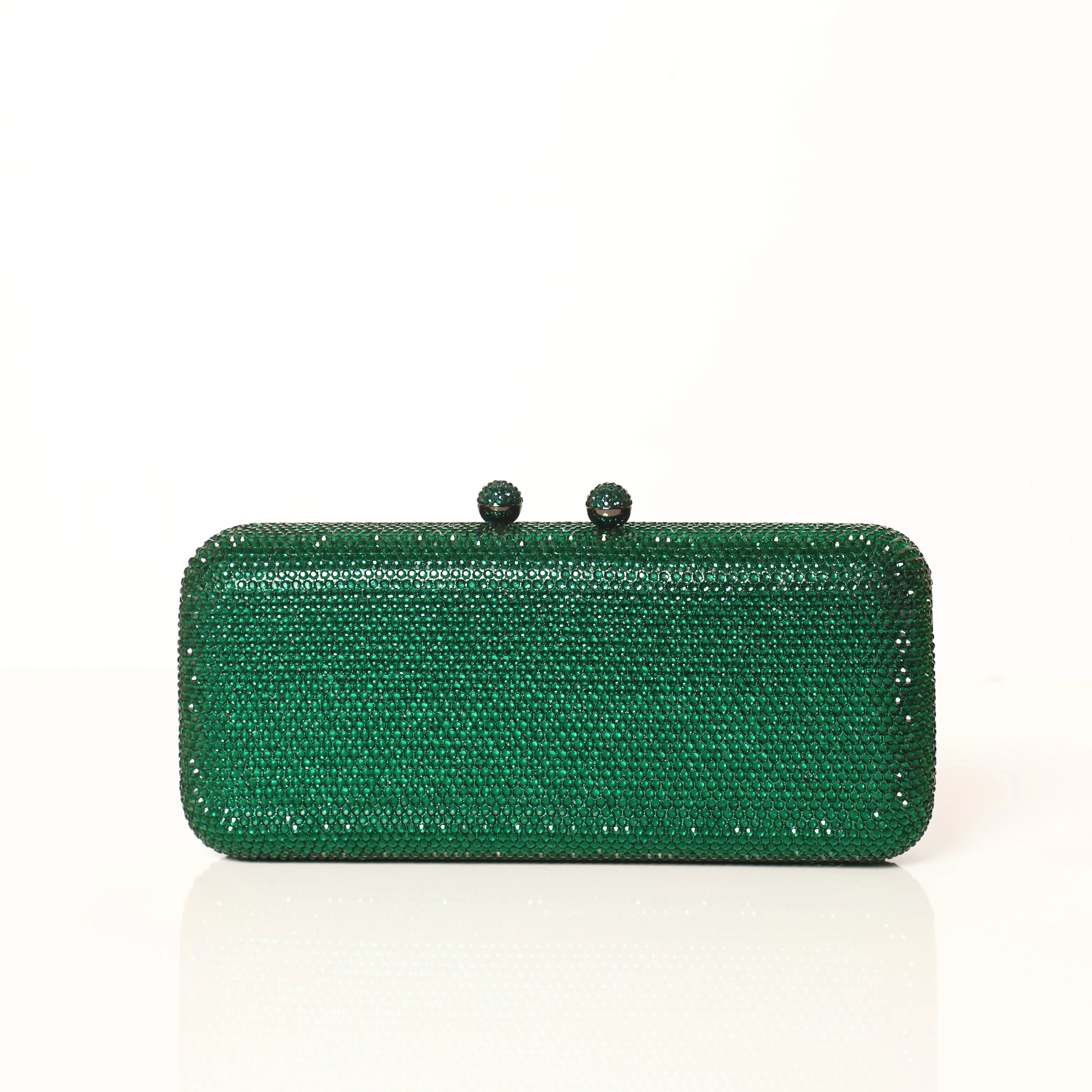 Green Crystal Clutch Rectangle