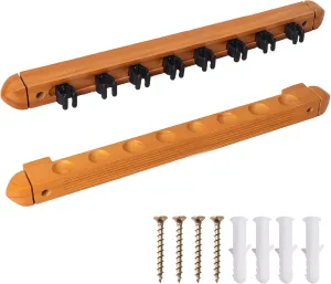 GSE Games & Sports Expert 2-Piece 6/8/12 Billiard Pool Cue Rack Wall Mounted Holders, Billiard Cue Sticks Wall Rack Set