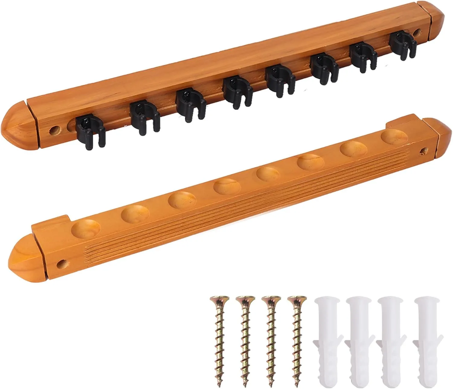 GSE Games & Sports Expert 2-Piece 6/8/12 Billiard Pool Cue Rack Wall Mounted Holders, Billiard Cue Sticks Wall Rack Set
