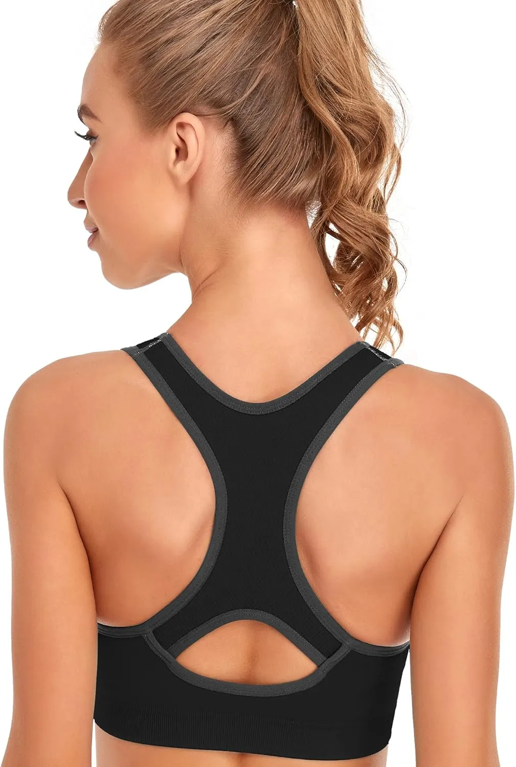 GXXGE Padded Racerback Sports Bras for Women High Impact Workout Yoga Gym Activewear Fitness Bra