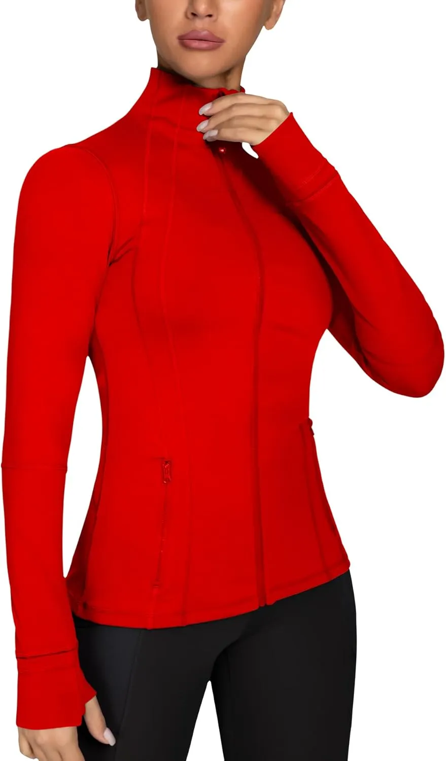 GYM RAINBOW Women's Lightweight Running Jackets Cottony-Soft 4-Way Stretch Zip up Slim Fit Workout Yoga Athletic Jacket