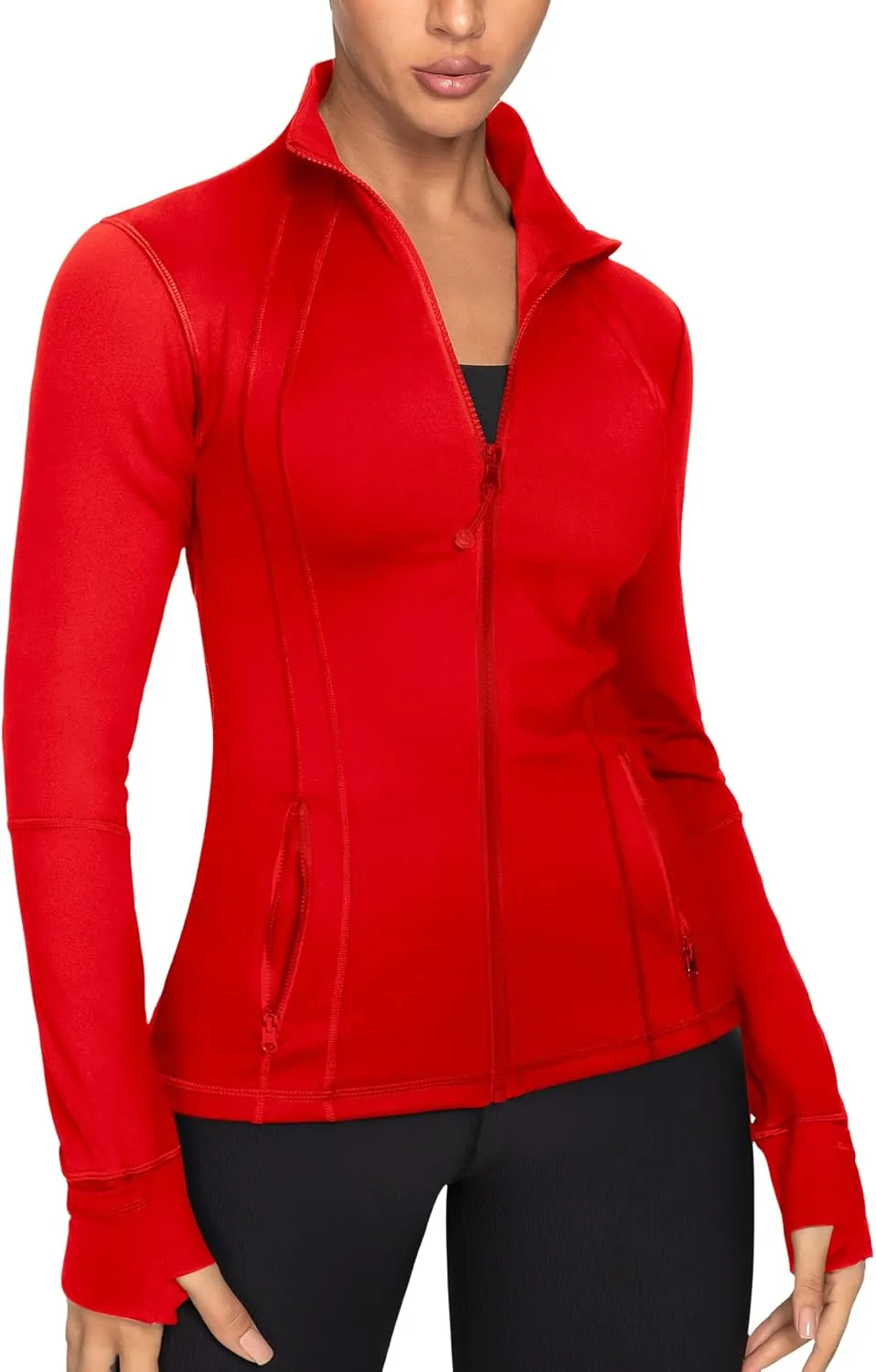GYM RAINBOW Women's Lightweight Running Jackets Cottony-Soft 4-Way Stretch Zip up Slim Fit Workout Yoga Athletic Jacket