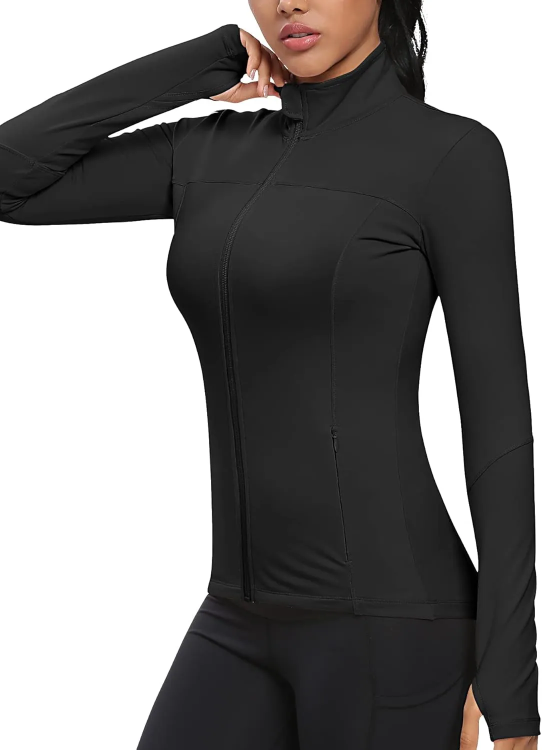 GYM RAINBOW Workout Jackets for Women, Full Zip Slim Fit Lightweight Athletic Running Sports Track Jacket with Pockets