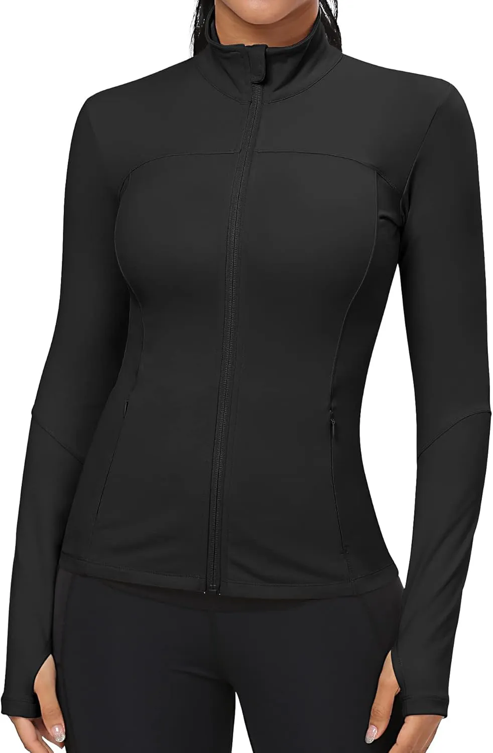 GYM RAINBOW Workout Jackets for Women, Full Zip Slim Fit Lightweight Athletic Running Sports Track Jacket with Pockets