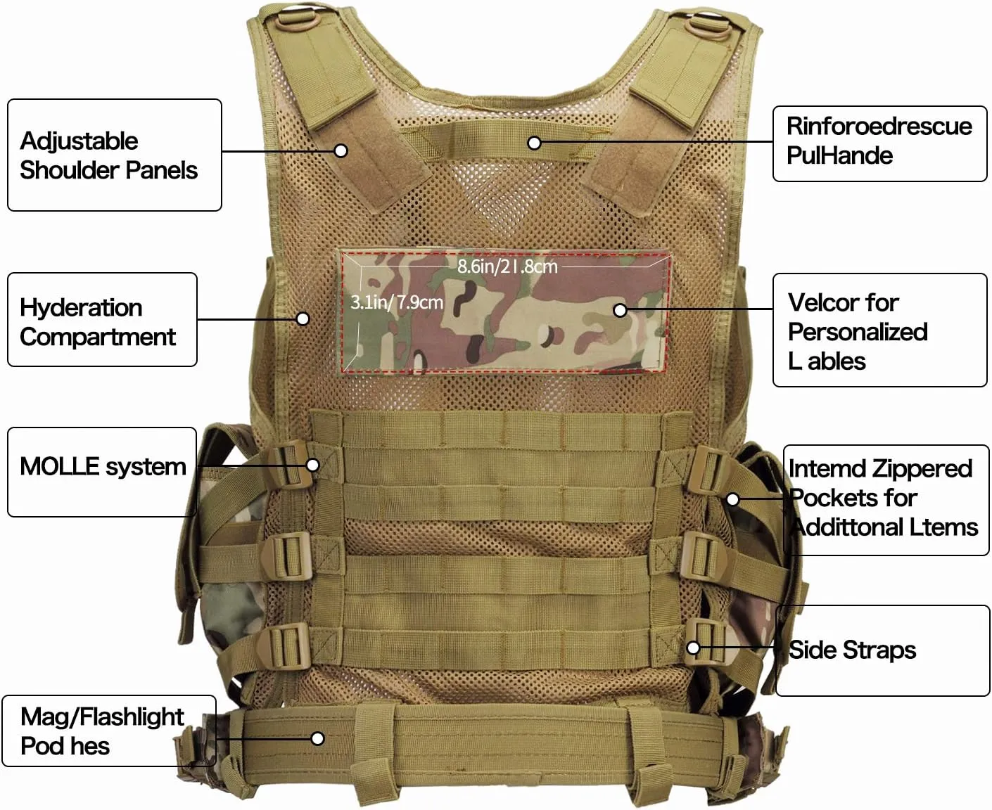 GZ XINXING S - 4XL Law Enforcement Tactical Airsoft Paintball Vest