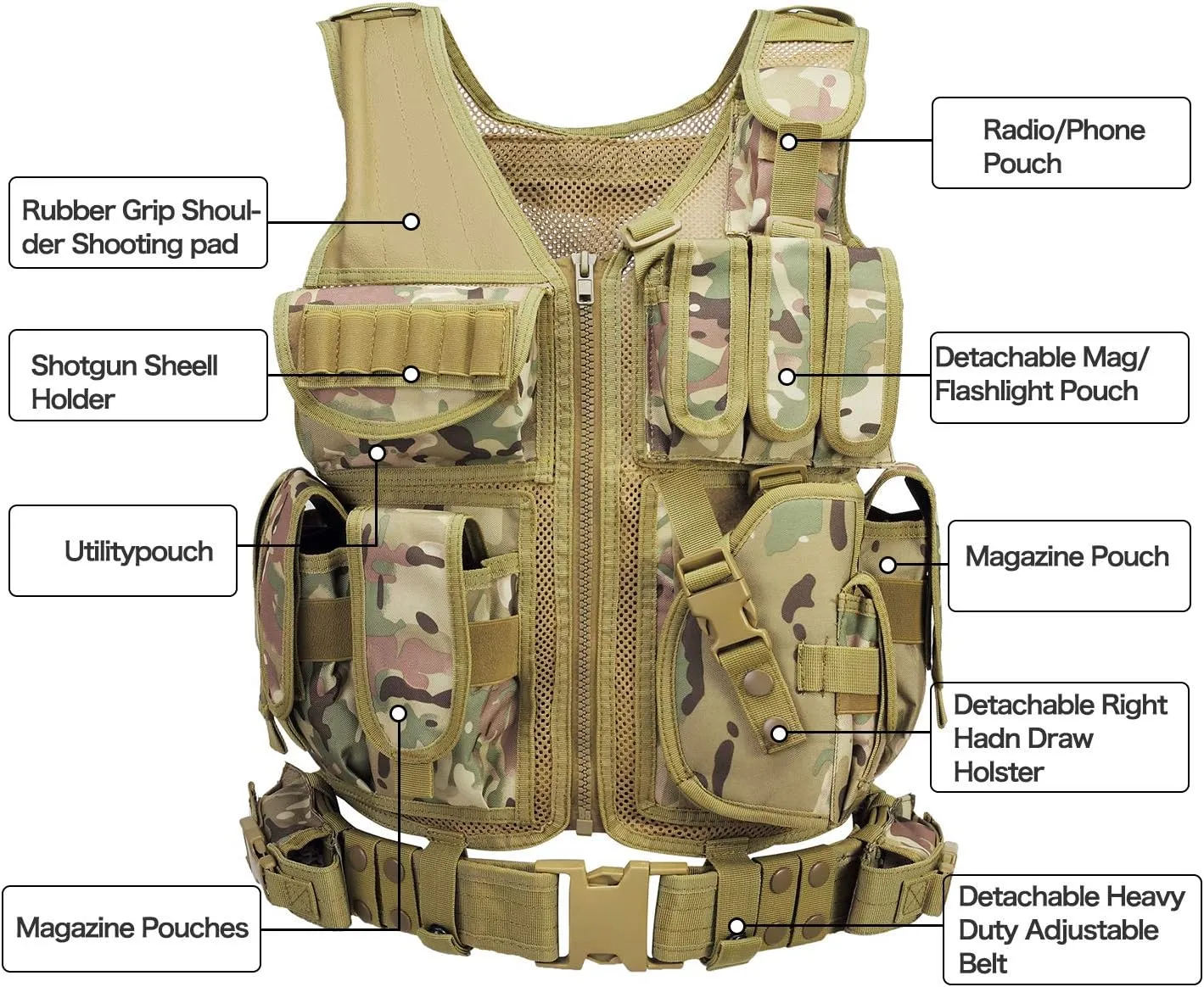 GZ XINXING S - 4XL Law Enforcement Tactical Airsoft Paintball Vest