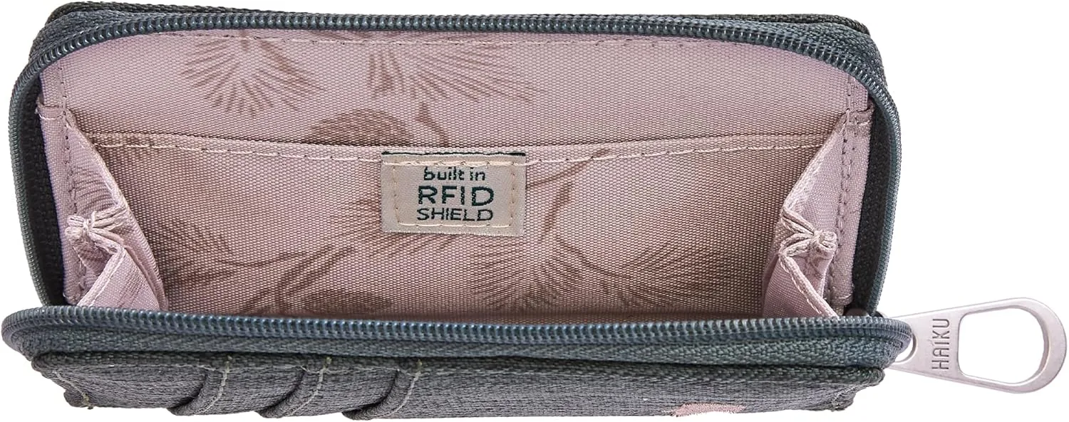 HAIKU Sprout Wallet, Lightweight Small Wristlet Wallet with Zippered Pouch, RFID Pockets, and Removeable Wrist Strap, Deep Forest