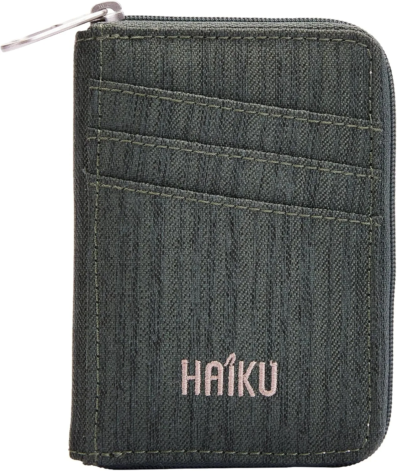 HAIKU Sprout Wallet, Lightweight Small Wristlet Wallet with Zippered Pouch, RFID Pockets, and Removeable Wrist Strap, Deep Forest