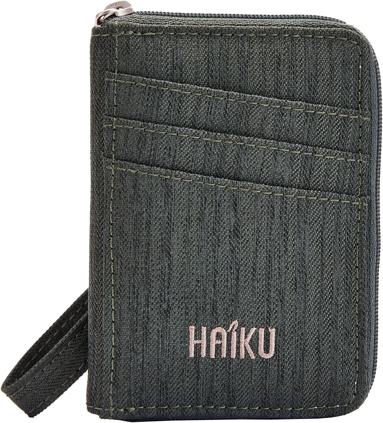 HAIKU Sprout Wallet, Lightweight Small Wristlet Wallet with Zippered Pouch, RFID Pockets, and Removeable Wrist Strap, Deep Forest