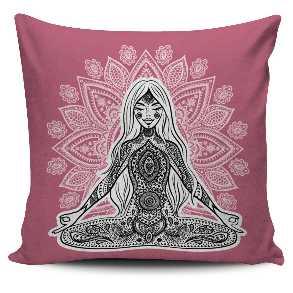 HAMSA HAND BLACK PILLOW COVERS