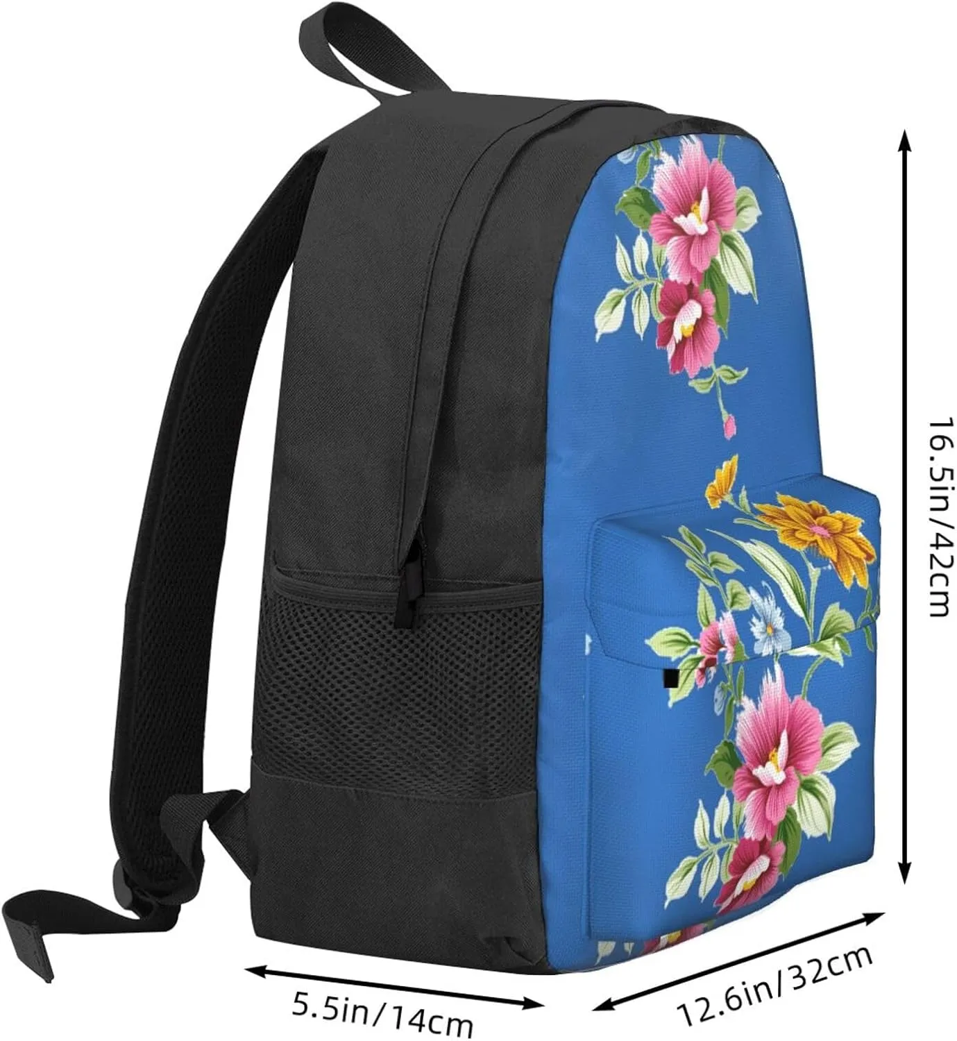 Hand Painted Flower Print Storage Bag, Shoulder Bag, Leisure Bag, Large Capacity Leisure Travel Shoulder Bag