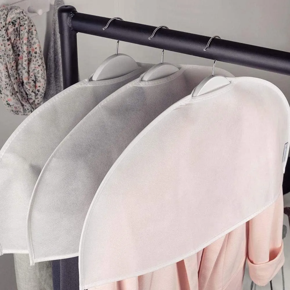 HANGERWORLD Breathable Shoulder Covers Clothes Dust Protectors for Closet Storage (10 Pack, White)