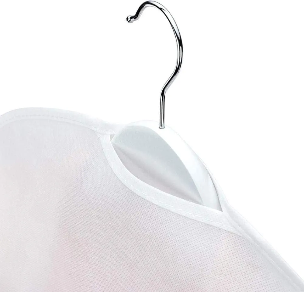 HANGERWORLD Breathable Shoulder Covers Clothes Dust Protectors for Closet Storage (10 Pack, White)