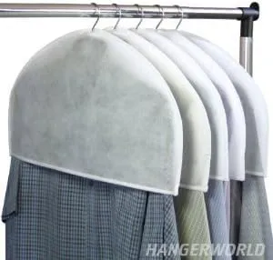 HANGERWORLD Breathable White Polypropylene Shoulder Covers (20 Pack, Suit / Dress / Sweater Protection)