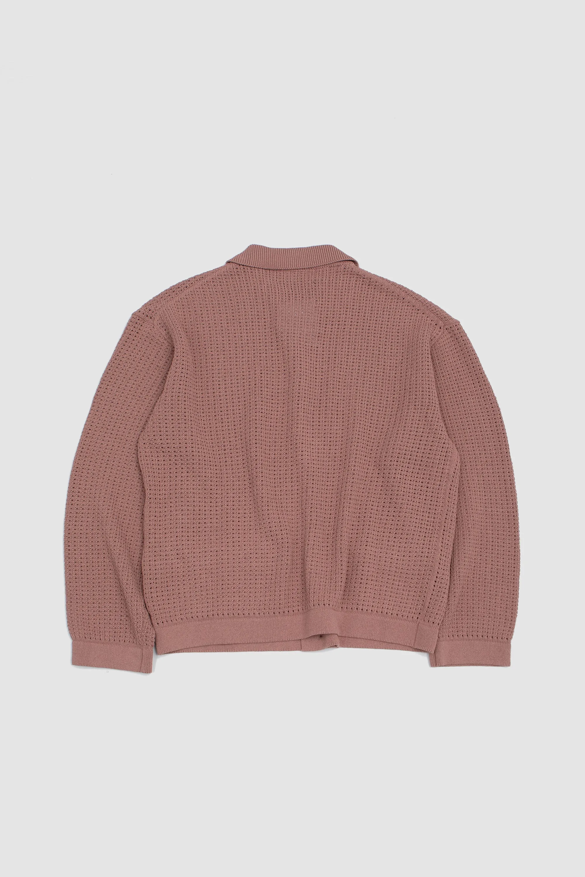 Hanji Paper Open Net Cardigan Pink