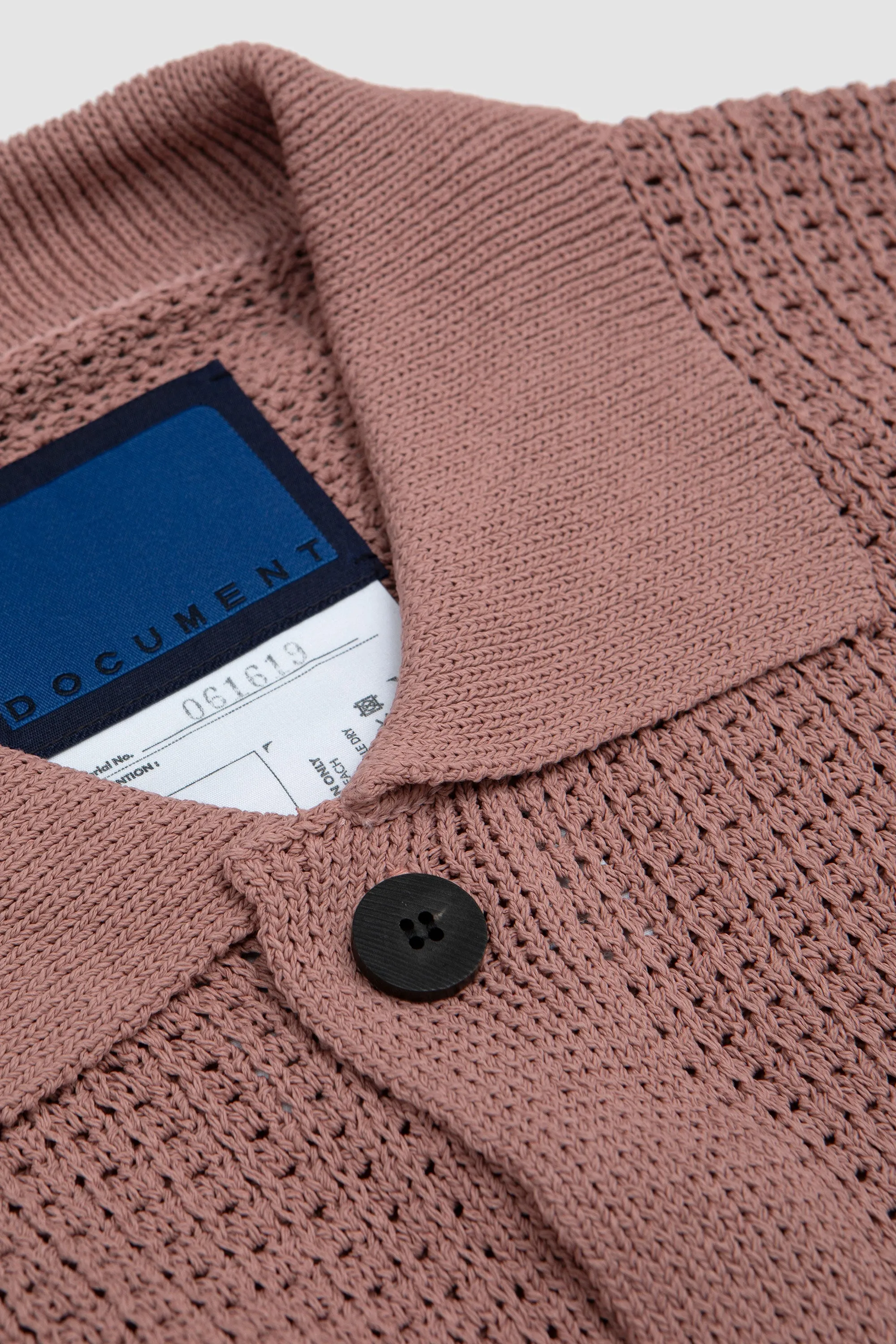 Hanji Paper Open Net Cardigan Pink