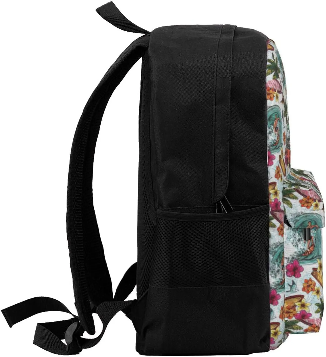 Hawaiian Surfer On Wavy Print Storage Bag, Shoulder Bag, Leisure Bag, Large Capacity Leisure Travel Shoulder Bag