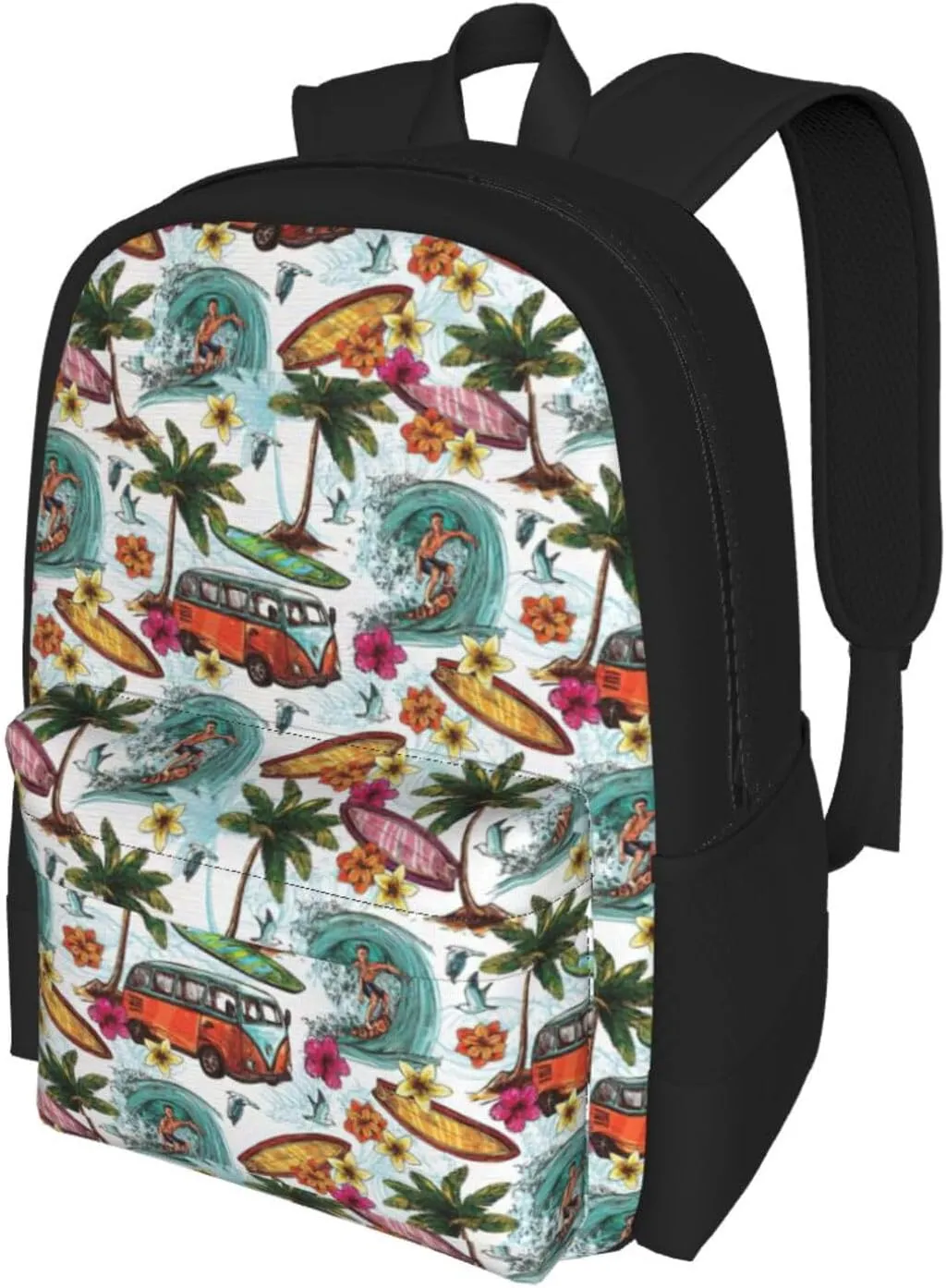 Hawaiian Surfer On Wavy Print Storage Bag, Shoulder Bag, Leisure Bag, Large Capacity Leisure Travel Shoulder Bag