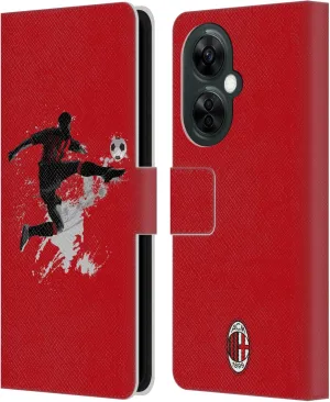 Head Case Designs Officially Licensed AC Milan Kick 1 Teens Leather Book Wallet Case Cover Compatible with OnePlus Nord CE 3 Lite 5G