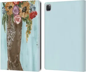 Head Case Designs Officially Licensed Haley Bush Boot Floral Painting Leather Book Wallet Case Cover Compatible with Apple iPad Pro 13 M4 2024