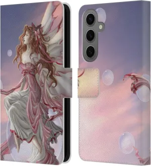 Head Case Designs Officially Licensed Nene Thomas Daybreak Pink Fairy Bubbles Leather Book Wallet Case Cover Compatible with Samsung Galaxy S25