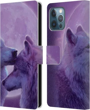 Head Case Designs Officially Licensed Vincent HIE Loving Wolves Canidae Leather Book Wallet Case Cover Compatible with Apple iPhone 12 Pro Max