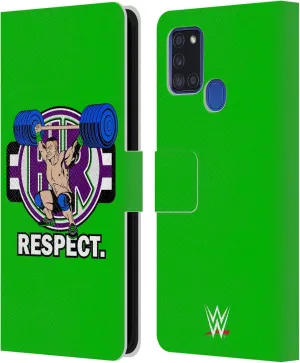 Head Case Designs Officially Licensed WWE John Cenation Respect 2017/18 Superstars 4 Leather Book Wallet Case Cover Compatible with Samsung Galaxy A21s (2020)