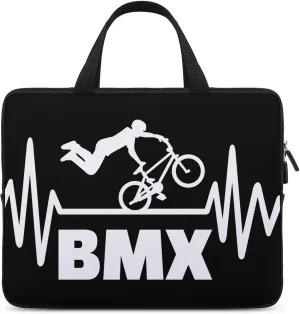 Heartbeat Pulse Line with BMX Laptop Bag Laptop Case Sleeve Work Laptop Shoulder Bag Portable Travel Laptop Briefcase