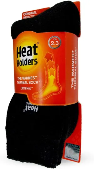 HEAT HOLDERS Men's Block Twist Socks Charcoal/Cream/Men's 7-12
